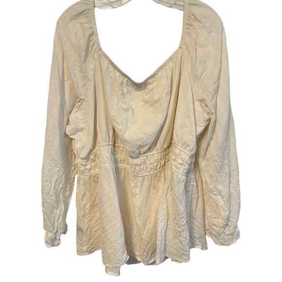 Torrid Cotton Clip Dot Blouson Sleeve Smocked Top size 3 - Picture 5 of 12